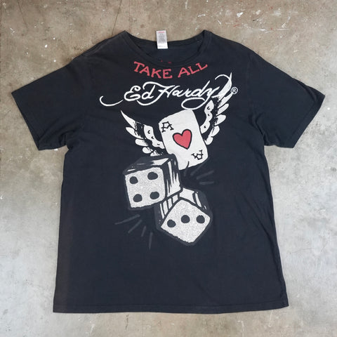 Ed Hardy Glitter Dice and Ace 00's T-Shirt