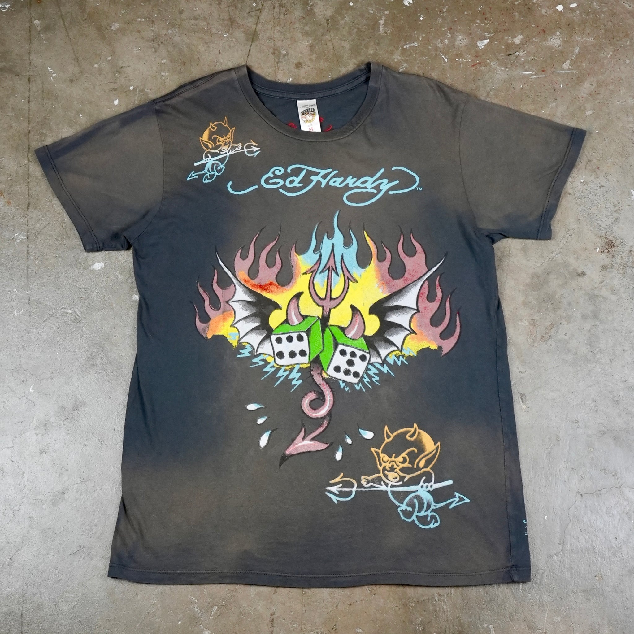 Ed Hardy Flames and Dice 00's T-Shirt