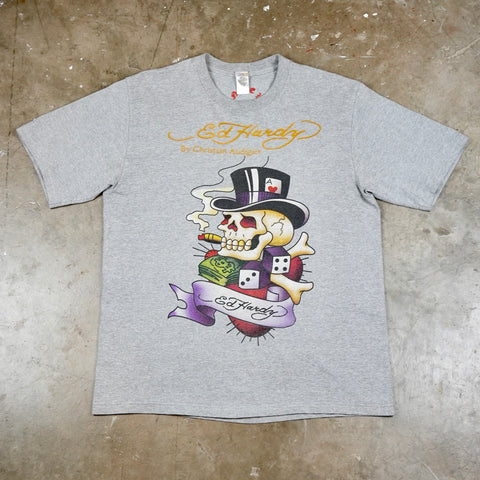 Ed Hardy Smoking Skull 00's T-Shirt