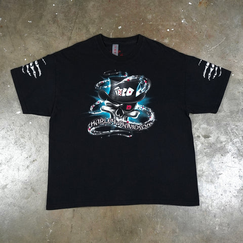 Harley Davidson Las Vegas Skeleton Hand Sleeves 2009 T-Shirt