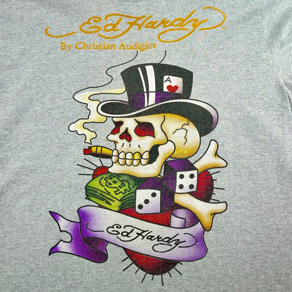Ed Hardy Smoking Skull 00's T-Shirt