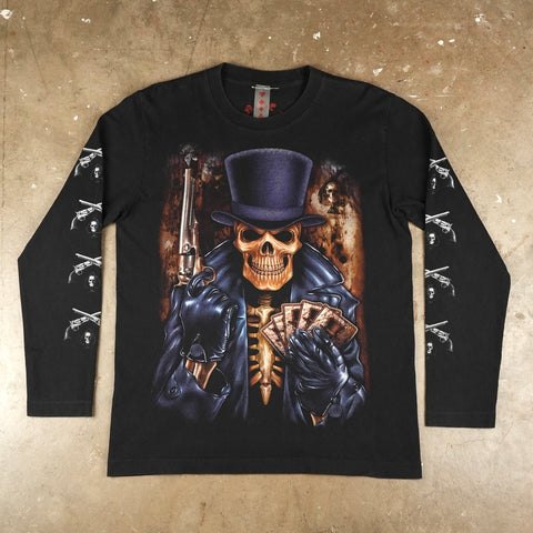 Skeleton and Guns 90's Long Sleeve T-Shirt