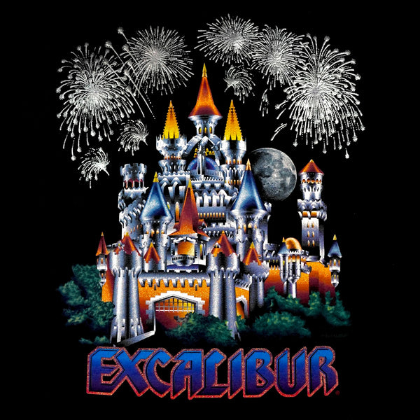 Excalibur Fireworks w/Metallic and Glitter 90's T-Shirt