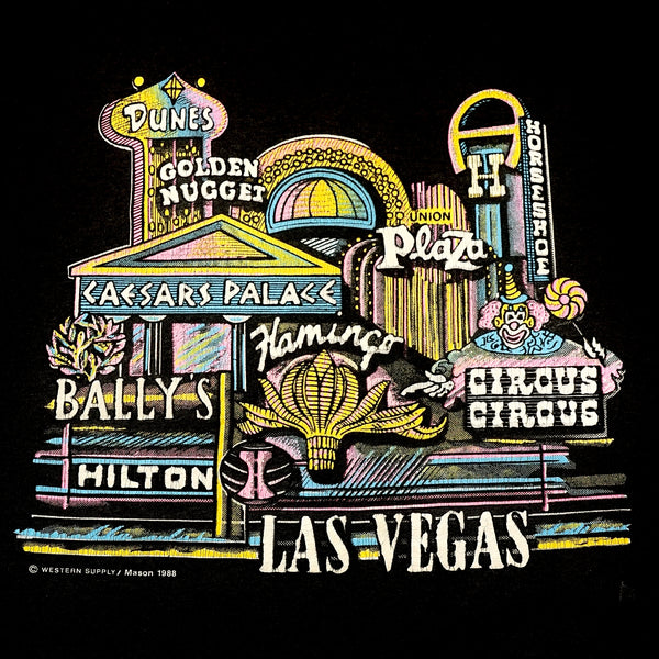 Vintage Las Vegas Casinos w/Puff Print 1988 T-Shirt