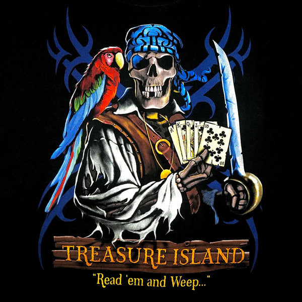Treasure Island 'Read em and Weep' Pirate with Cards 00's T-Shirt