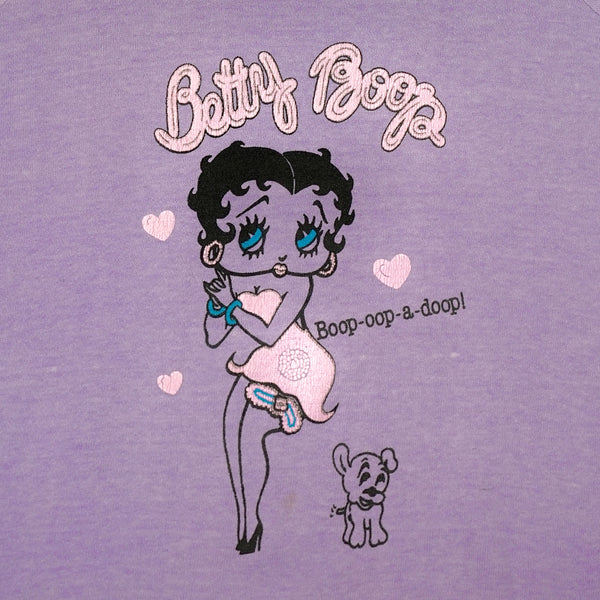 Betty Boop Pink Hearts and Dog 90's Crewneck Sweatshirt