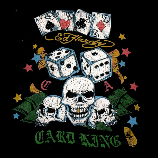 Ed Hardy Rhinestone Skull and Dice 90's Zip Up Jacket